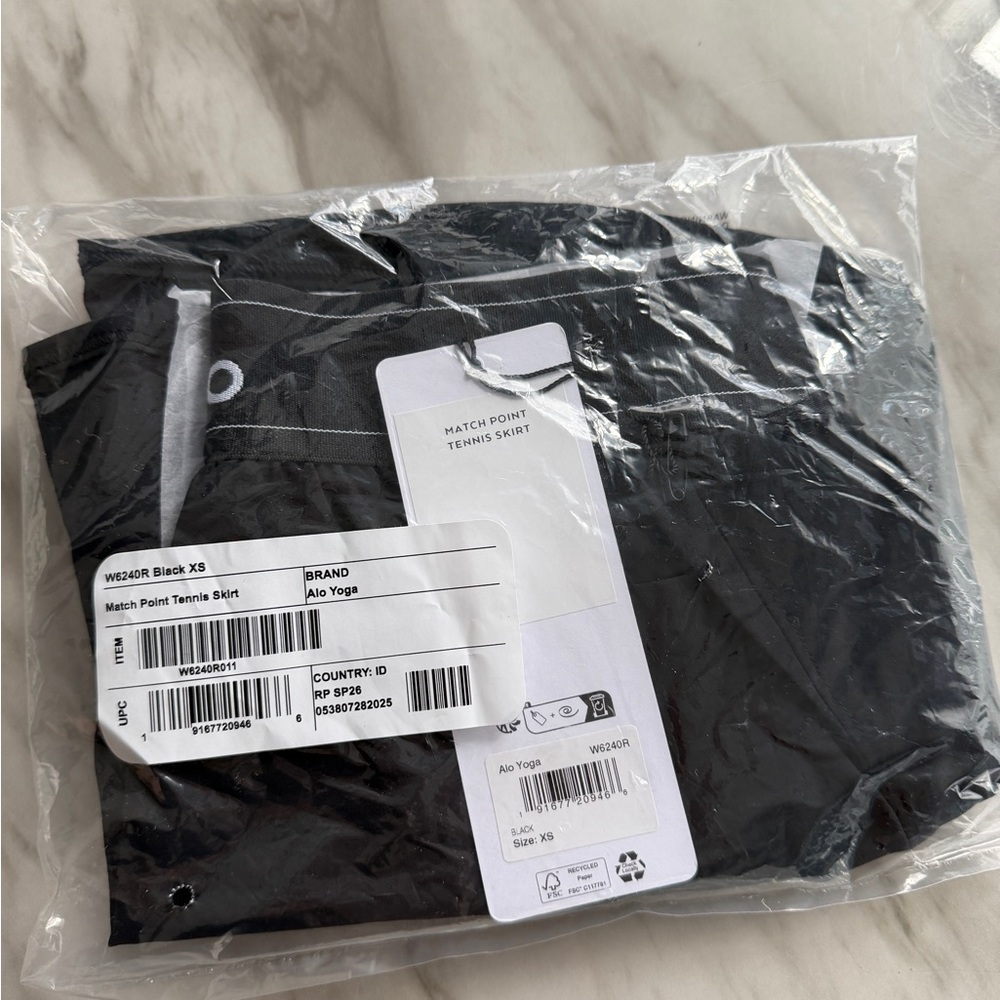 NWT ALO Yoga Black Match Point Tennis Skirt, XS - Picture 2 of 8